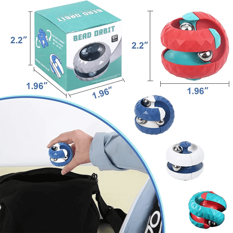Stressavlastande Orbit 3D Boll Kub – Perfekt Sensorisk Leksak för Barn och Vuxn