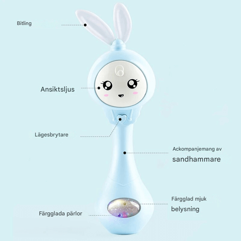 Baby Rattle med Blinkande Ljus och Musik – Greppvänlig och Säker