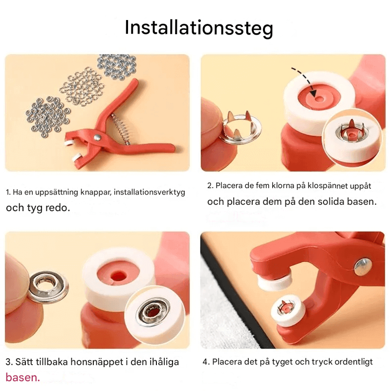 DIY Metall Tryckknapp Verktyg – Precisionsverktyg för Kläder, Läder och Hantverk