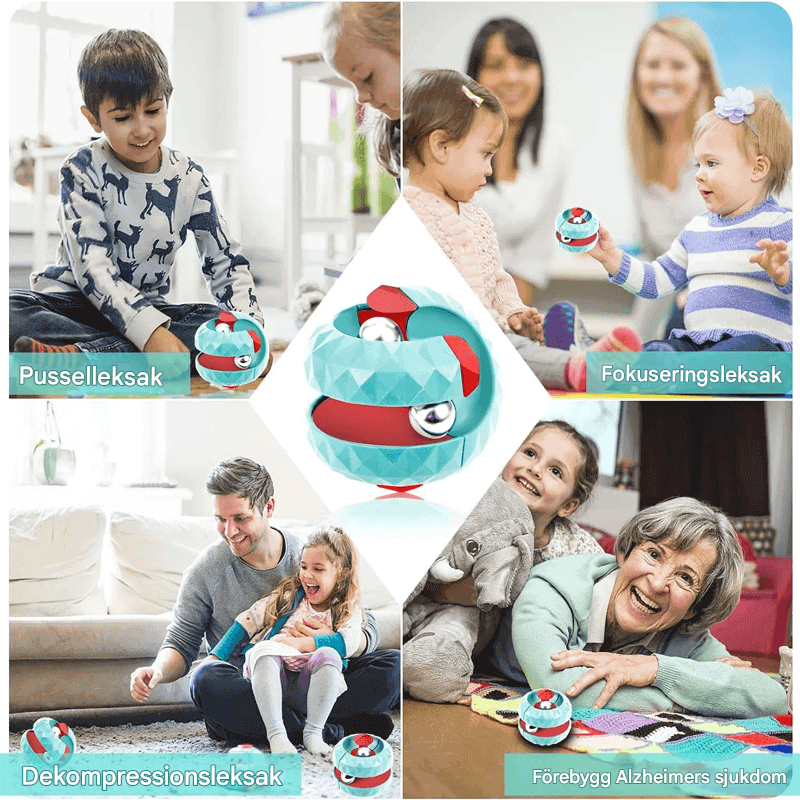Stressavlastande Orbit 3D Boll Kub – Perfekt Sensorisk Leksak för Barn och Vuxn