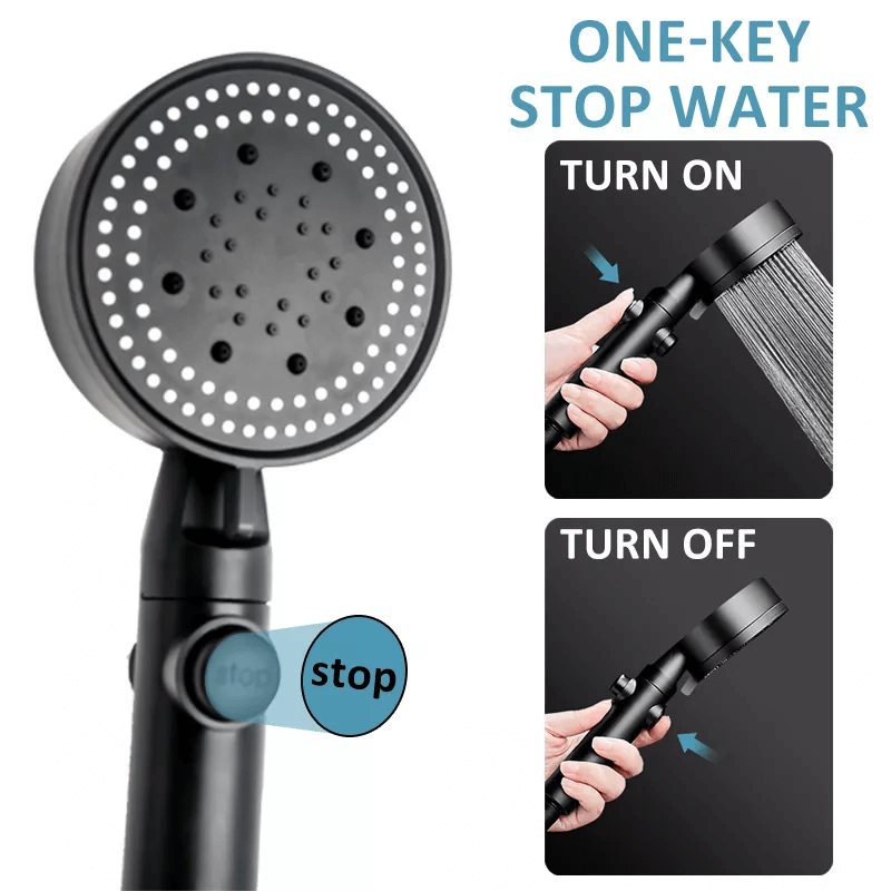 HydroFlow - Pommeau de douche réglable avec 5 modes de jet et une forte pression d'eau
