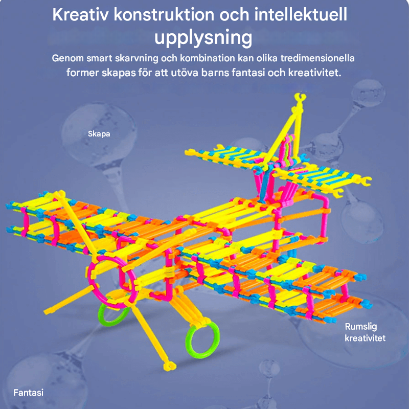 280 st Smarta Pusselspinnar - Byggklossar för Barn, 3D Pussel och Utbildande Byggset, Kreativt Kopplings- och Konstruktionkit