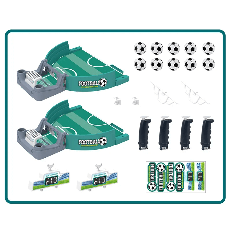 Bordsfotboll Spel för Barn & Vuxna – Mini Fotbollsspel i Trä & ABS | Interaktivt 2-i-1 Brädspel för 2–4 Spelare