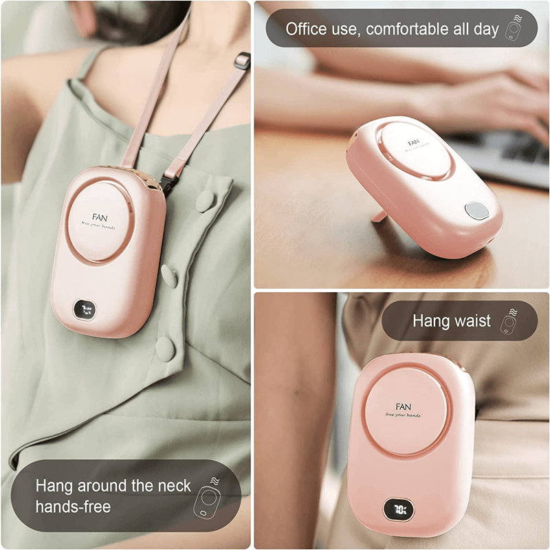 Mini-ventilateur de cou portable à suspendre, 2000 mAh