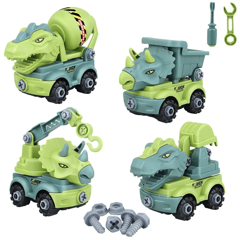 Mini Dinosauriefordon Byggsats – Lek och Lär med Kreativa Kombinationer