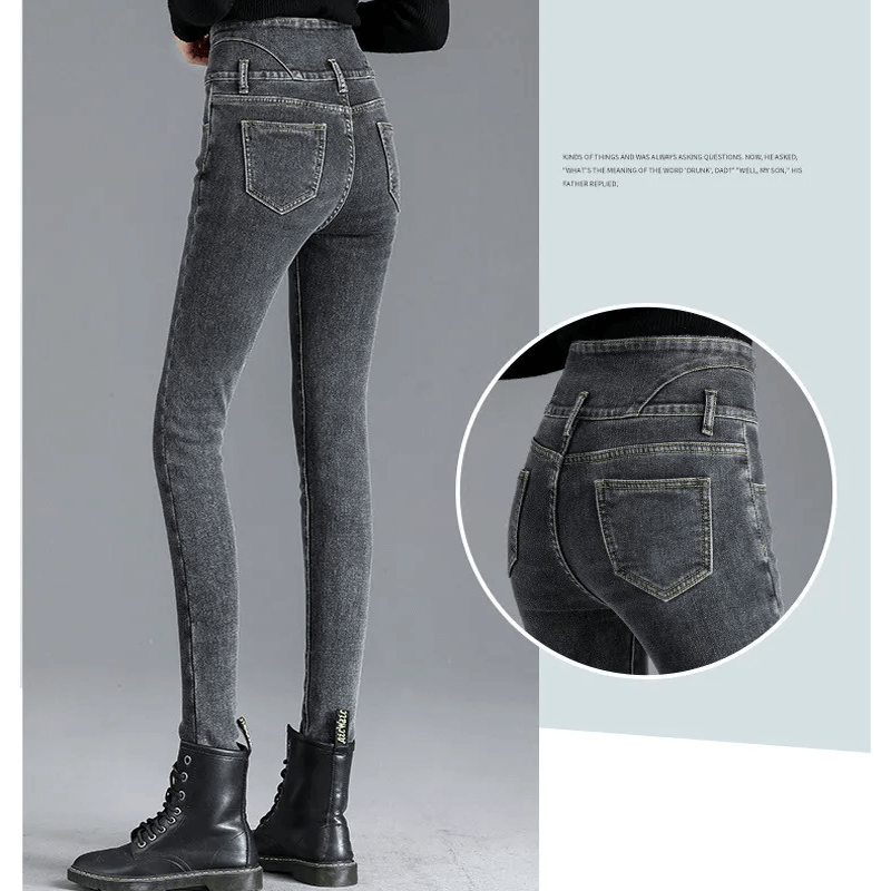 Jean d'hiver thermique à taille haute
