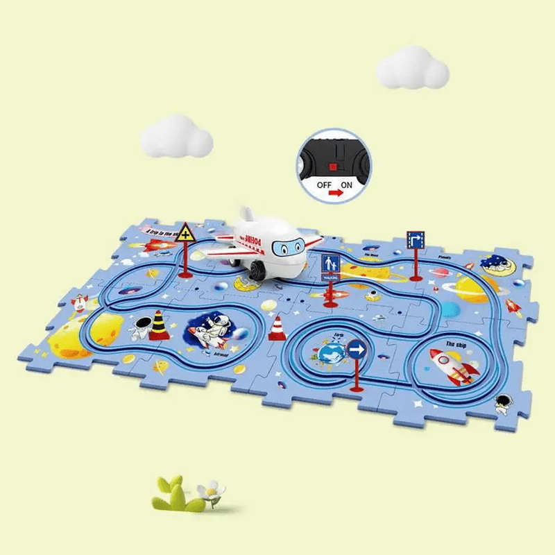 Pussel Järnväg Leksak – Gör-det-själv Set med Motorisk och Kreativ Lek för Barn