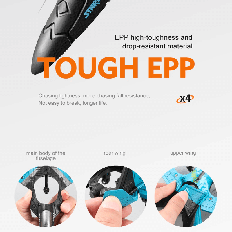 RC Stridsflygplan i Tåligt EPP Skum med LED-ljus | Fjärrstyrt Flygplan 2.4GHz för Nybörjare & Barn – Modellflyg med 360° Loop & Lång Flygtid