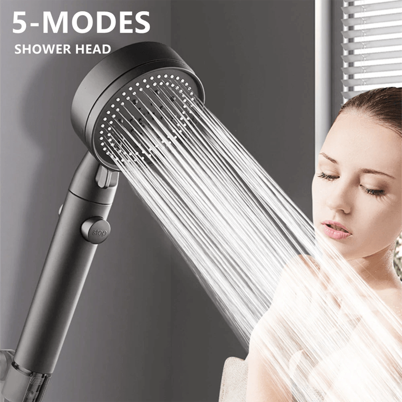HydroFlow - Pommeau de douche réglable avec 5 modes de jet et une forte pression d'eau