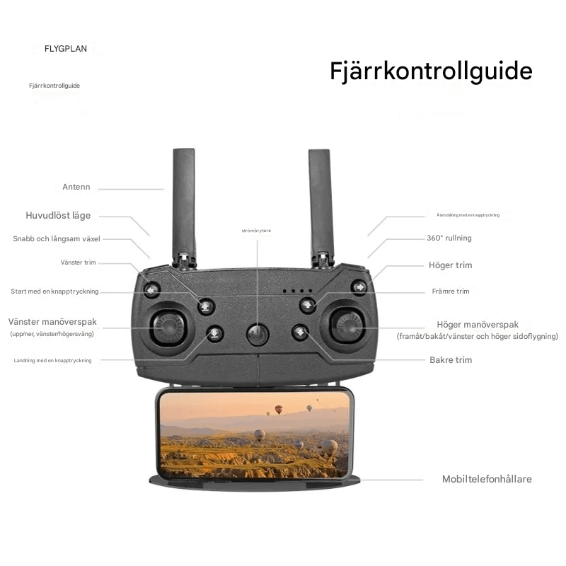 Mini Fjärrkontrollerad Drönare med 4K Kamera – Hopfällbar & Stabil Flygning