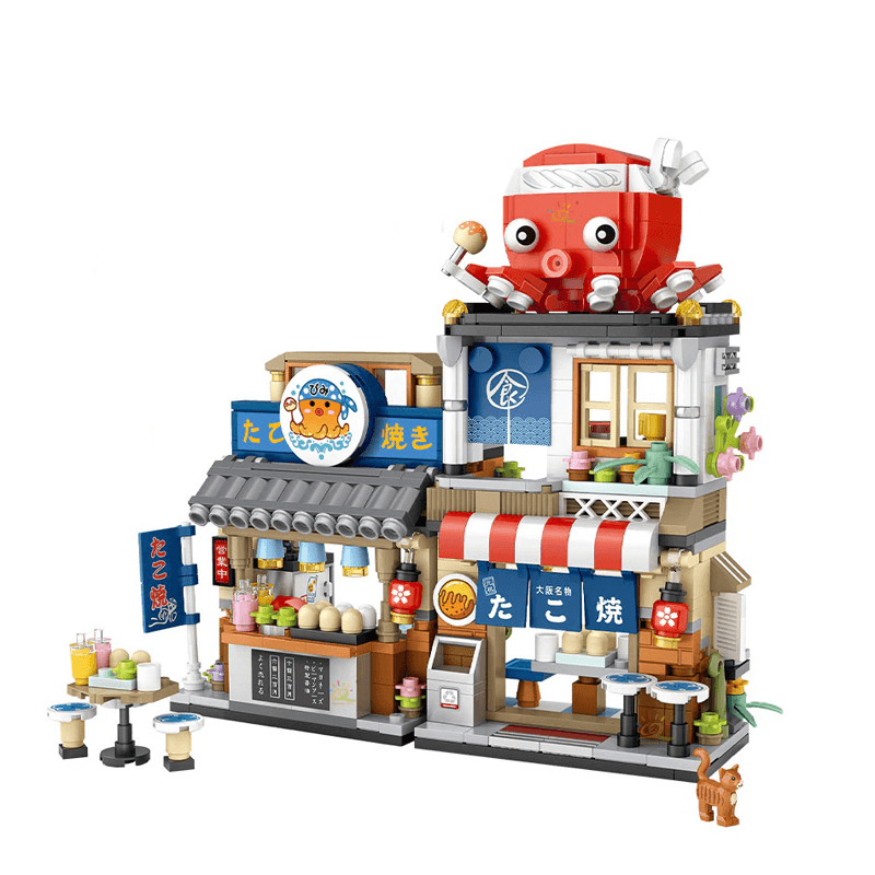 Japansk Gatumiljö Mini Byggklossar - DIY Modell