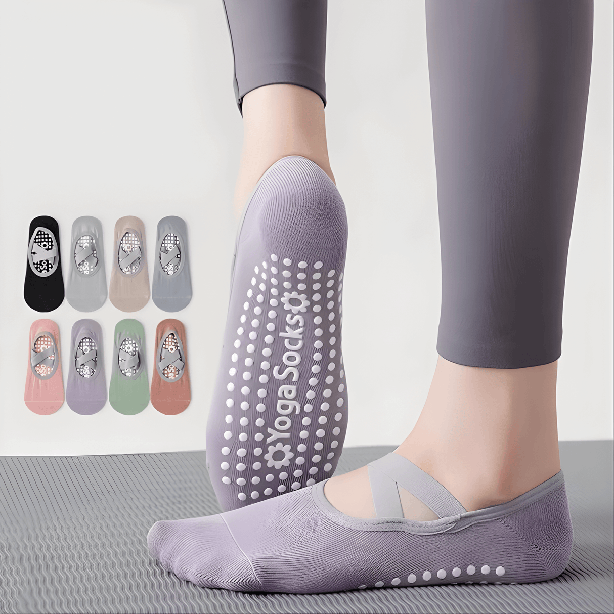 GripFlow – Halkfria Yoga- och Pilatesstrumpor med Ventilerande Komfort & Stabilt Grepp