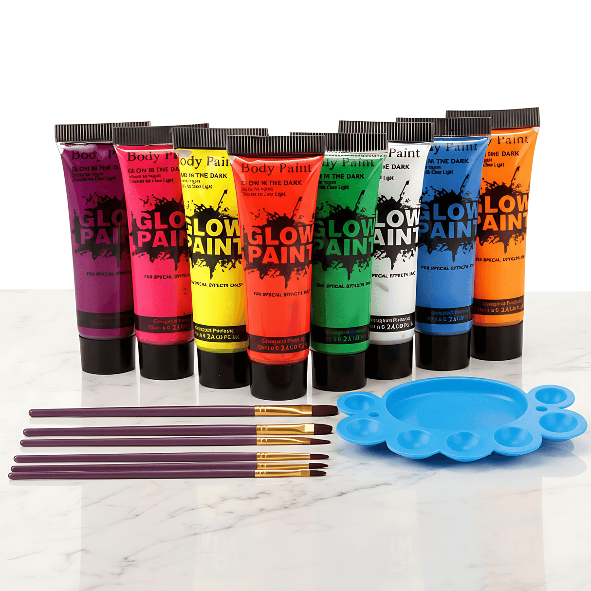 NeonAura – Halloween Neon Fluorescerende UV Body Paint Sett for Ansikt og Kropp, Glød i Mørket, Party & Festivalfarge