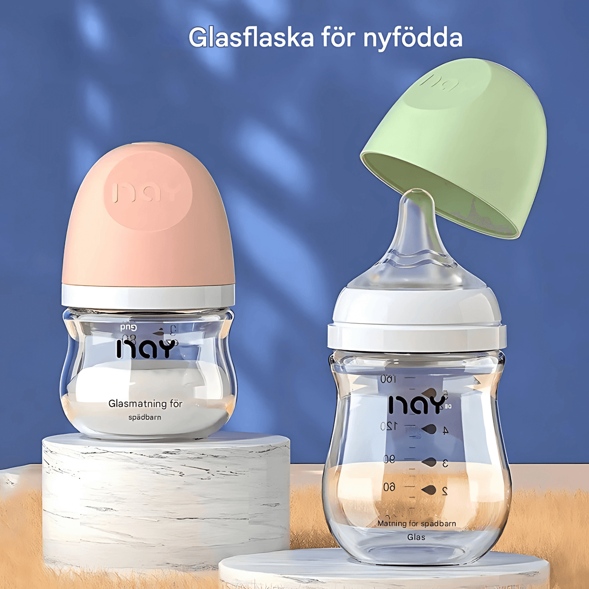 BabyFlow – Anti-Kolik Babyflaska i Glas med Mjukt Silikonnapp & Kontrollerad Flödesdesign
