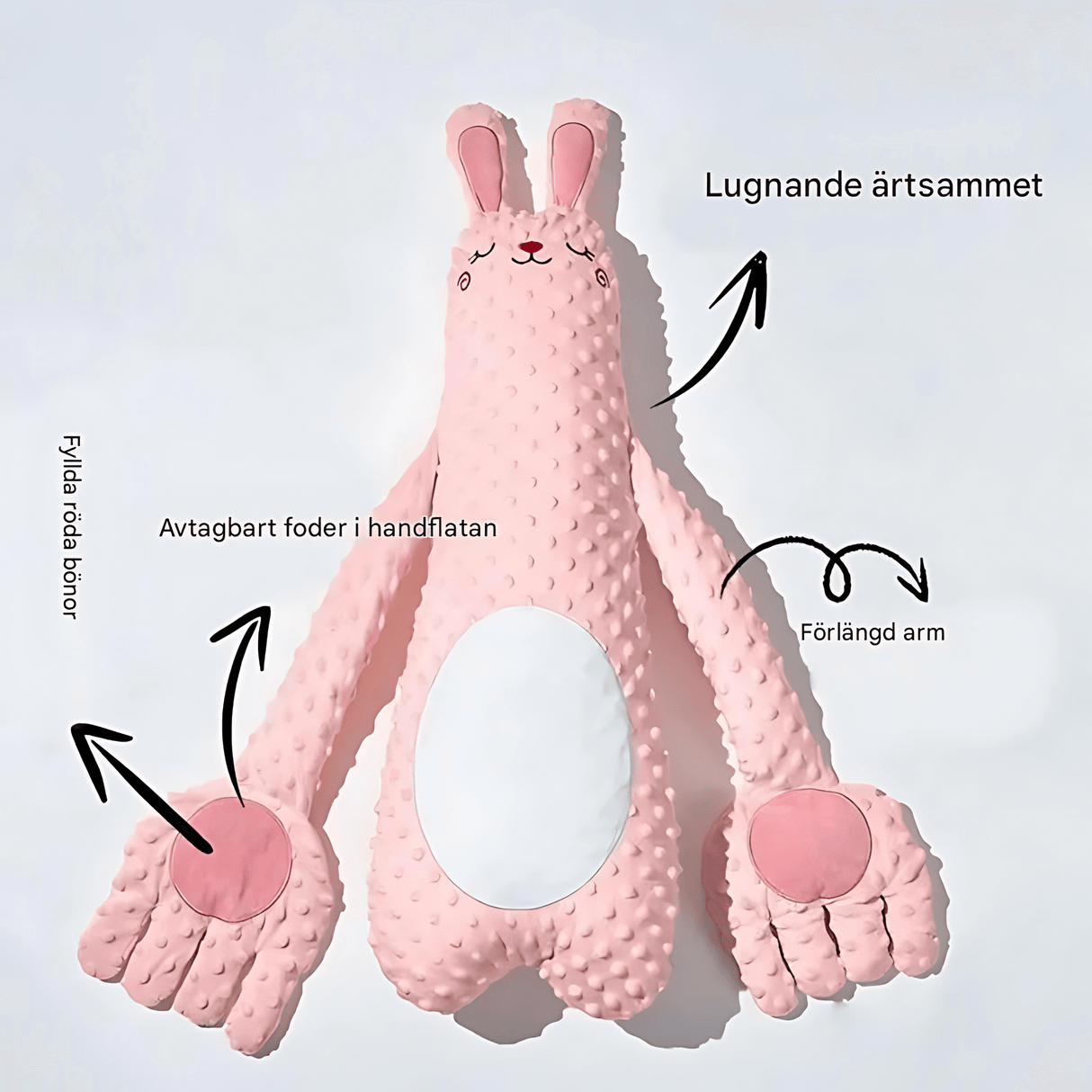 CuddleNest – Multifunktionell Barnsömn Docka med Trygghetskänsla, Värme, Musik och Flappande Fingrar