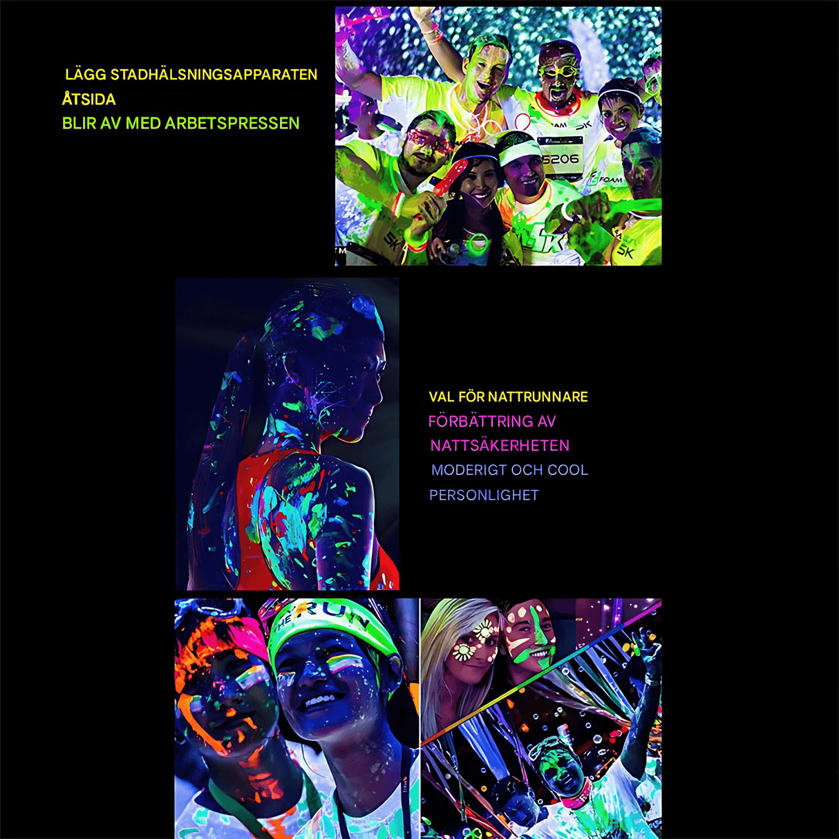 NeonAura – Halloween Neon Fluorescerende UV Body Paint Sett for Ansikt og Kropp, Glød i Mørket, Party & Festivalfarge