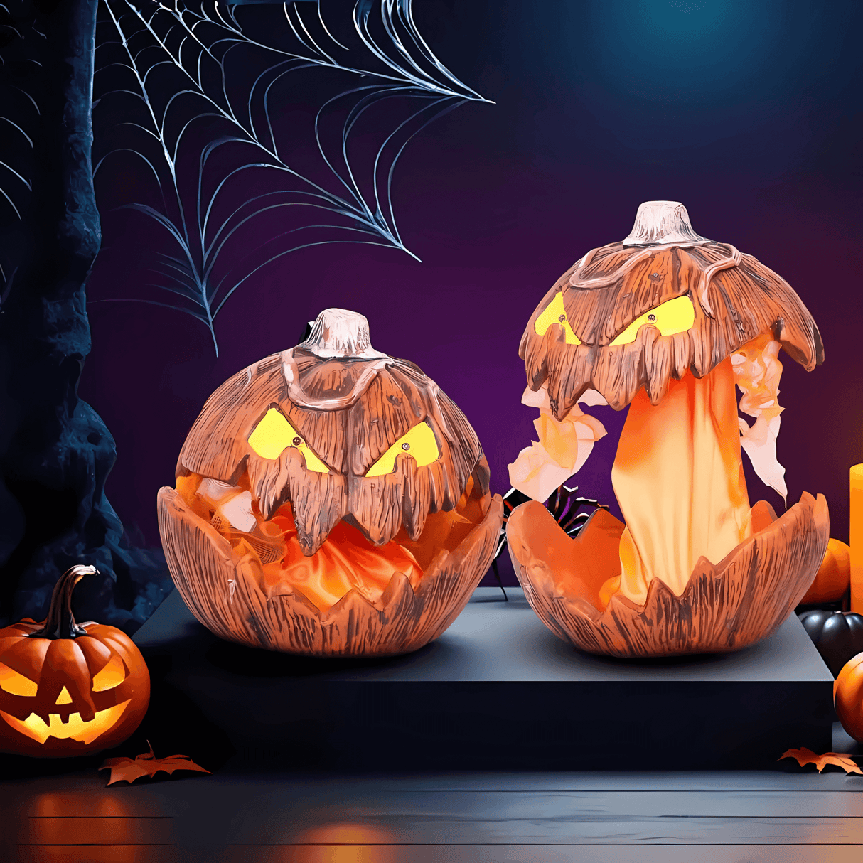 PumpkinFright – Animated Halloween Pumpa med LED-ögon & Ljudeffekter för Spökhus och Festdekoration