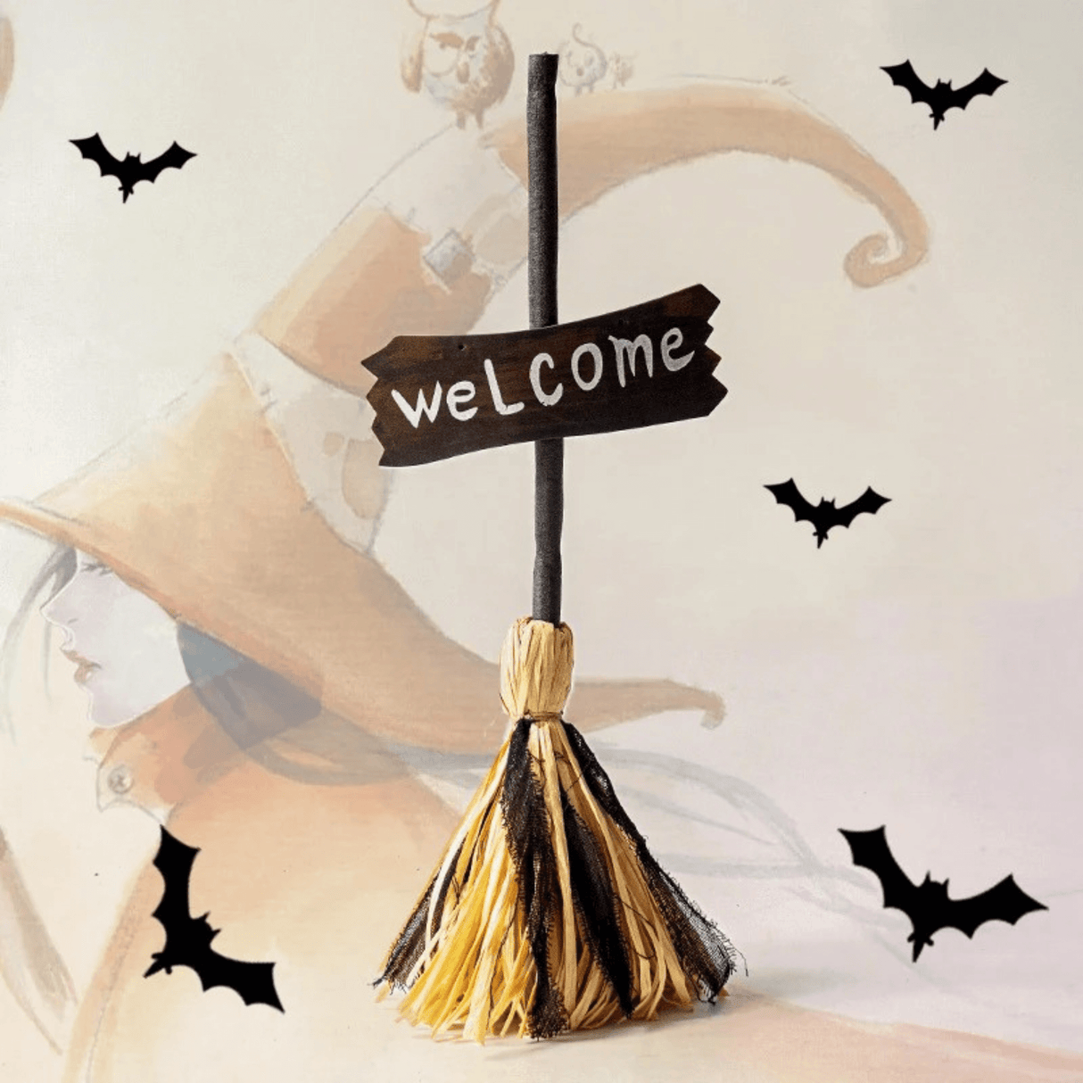 WitchGlide – Animerad Häxbroom Halloween Dekoration med Ljud och LED-ljus