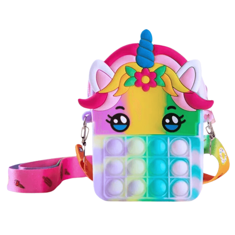 Tryck Pop Bubbla Väska – Fidget Handväska i Silikon för Barn med Sensorisk Lek