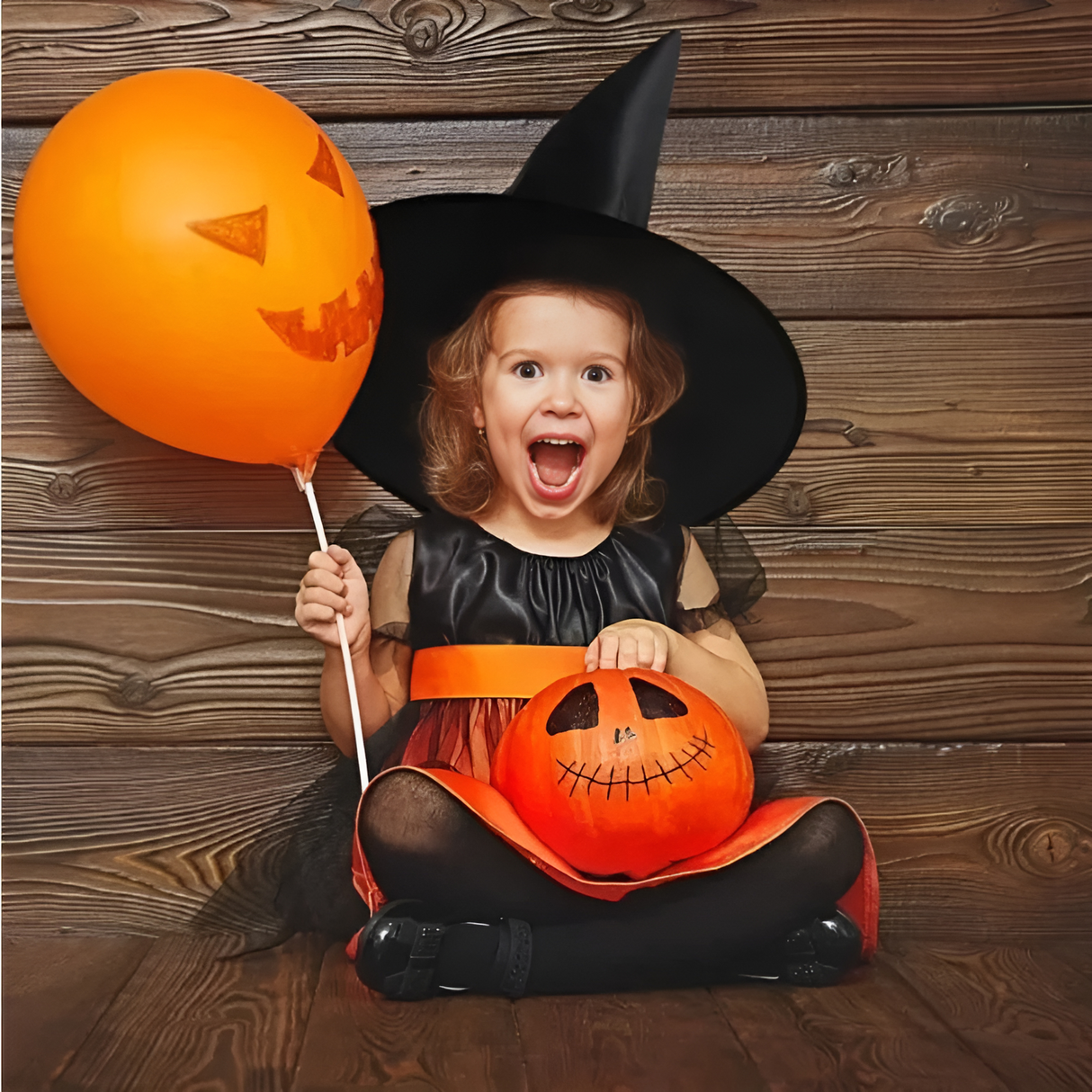 WitchGleam – Hopfällbar Halloweenhäxhatt i Svart Polyester för Maskerad, Party & Dekoration