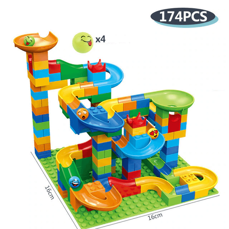 Marble Run Byggklossar – Kreativ Labyrint med Rutschkana och Kulbana för Barn – Pedagogisk Lek för Problemlösning och Fantasi