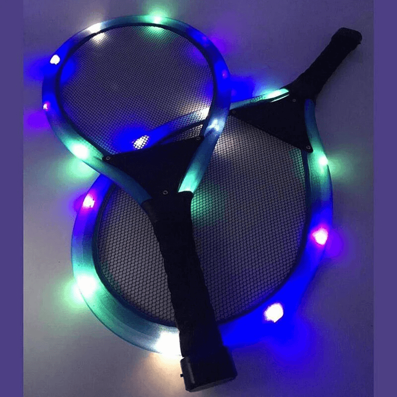 ShuttleGlow - Upplyst Badmintonset med LED-racketar för Utomhusspel