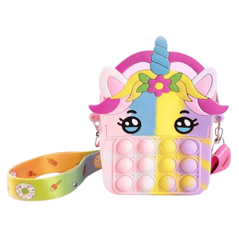 Tryck Pop Bubbla Väska – Fidget Handväska i Silikon för Barn med Sensorisk Lek
