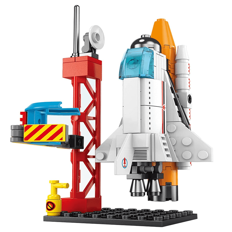 AstroPlay - Byggsats för Rymdraketer med Astronautfigur och Startrampsblock för Barn