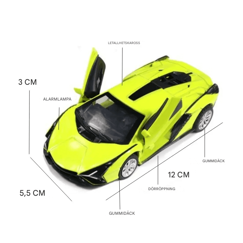 Diecast Sportbilmodell Leksak – Mini Racing Bil med Fällbar Struktur