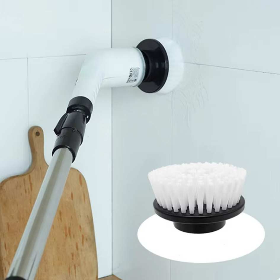 SpinClean - 9-i-1 Elektrisk Rengöringsborste Med Stav För Skonsam Städning