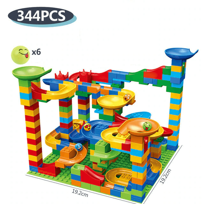 Marble Run Byggklossar – Kreativ Labyrint med Rutschkana och Kulbana för Barn – Pedagogisk Lek för Problemlösning och Fantasi