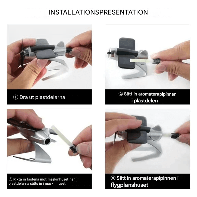 Solcellsdriven Mini Luftfräschare för Bil & Hem – Dekorativ i Flygplansdesign, Luftrenande & Energisnål