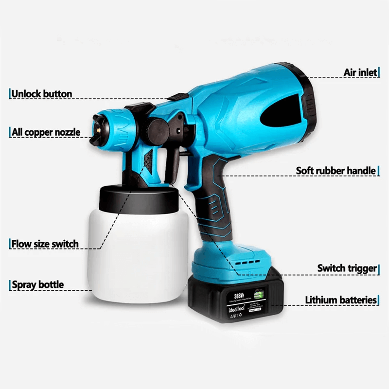 Pistolet à peinture sans fil 800 ml 18 V