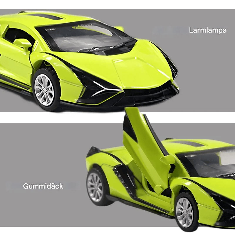 Diecast Sportbilmodell Leksak – Mini Racing Bil med Fällbar Struktur