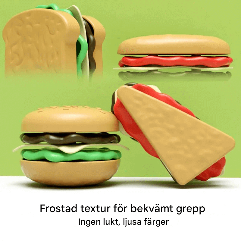 Mini Pretend Food Set – Realistisk Hamburgartallrik för Barns Rollspel