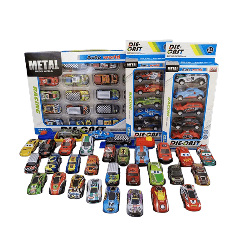 Barnens Mini Racingbilar Set – Robust Konstruktion och Återfjädring