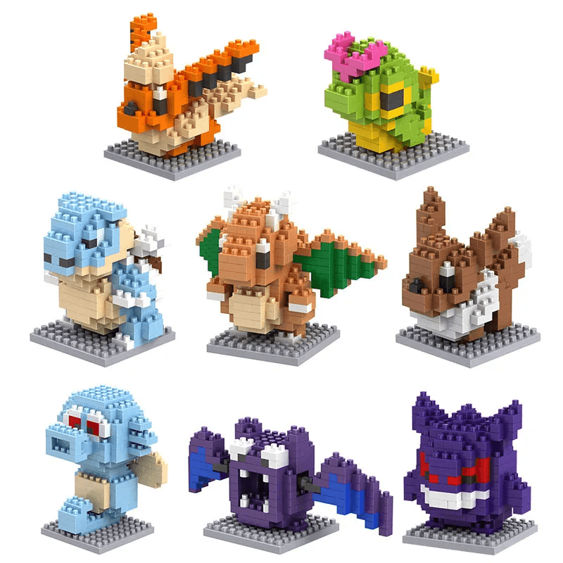 Poke Karaktärs Nanoblocks Anime Byggklossar