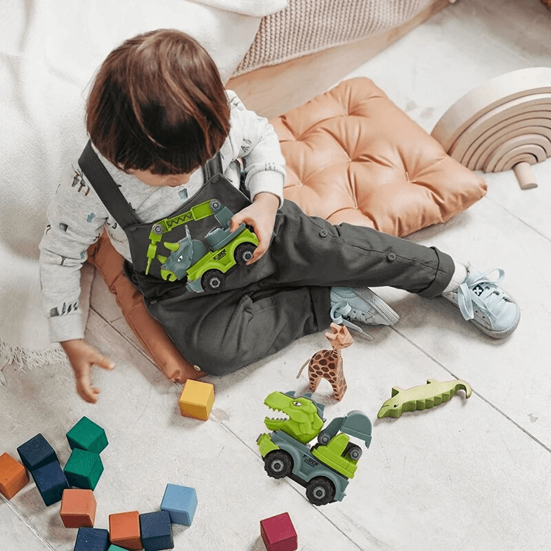 Mini Dinosauriefordon Byggsats – Lek och Lär med Kreativa Kombinationer