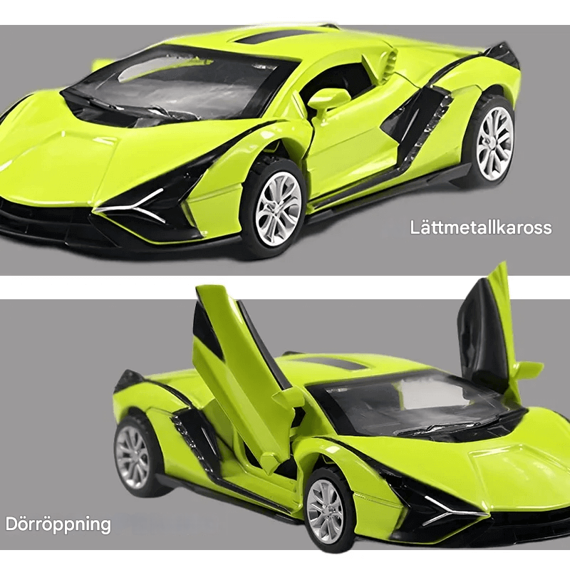 Diecast Sportbilmodell Leksak – Mini Racing Bil med Fällbar Struktur