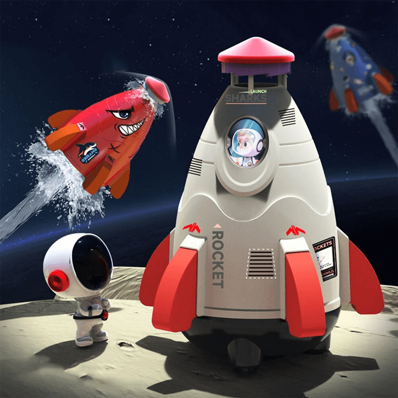 Vattenraket Sprinkler för Barn | Utomhus Lek & Sommarkul med Trycksatt Vattensprutande Raket