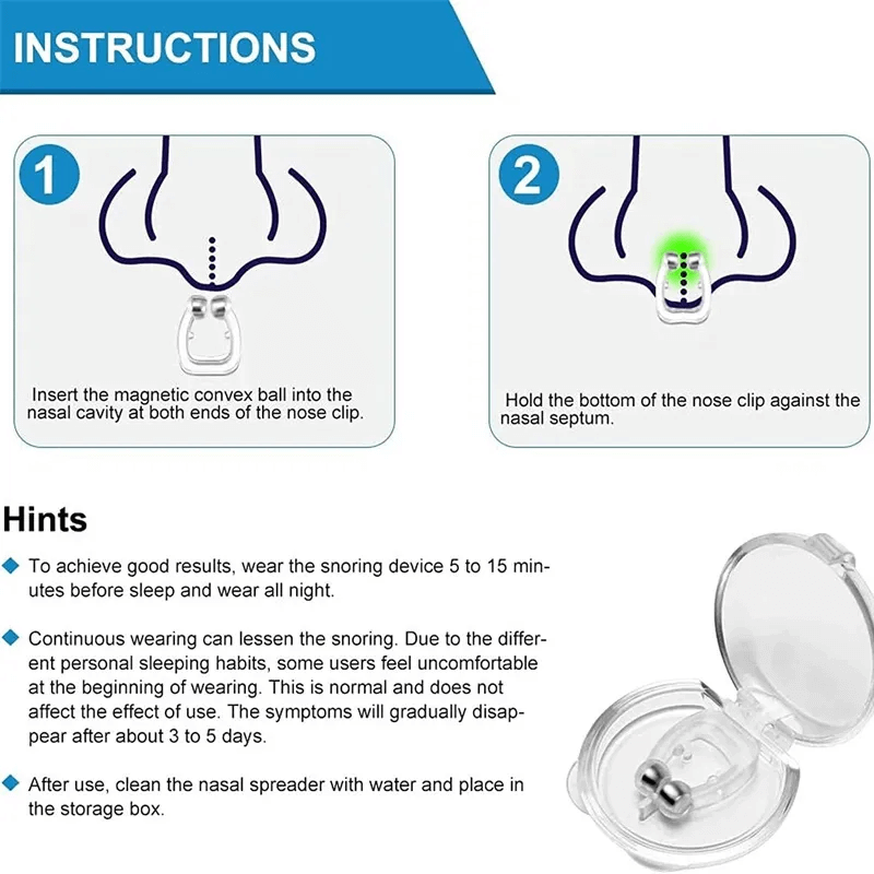 Pince-nez magnétique en silicone anti-ronflement