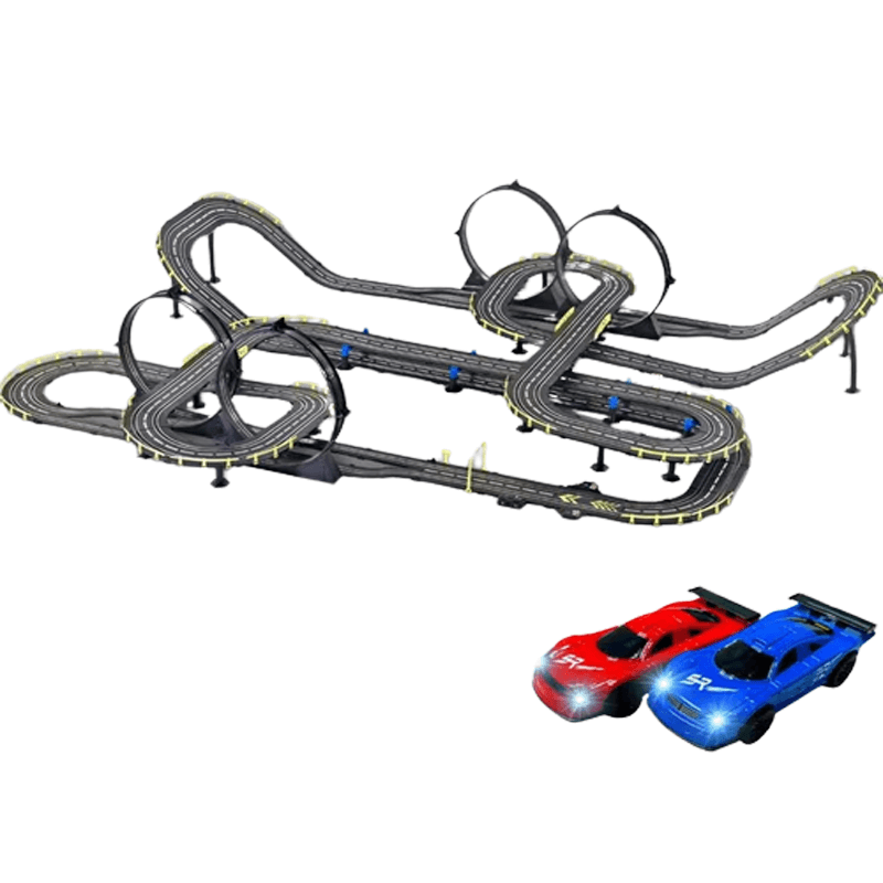 Stor RC Bilbana för Barn – Track Racing Leksak med Dubbel Tävling och Enkel Montering