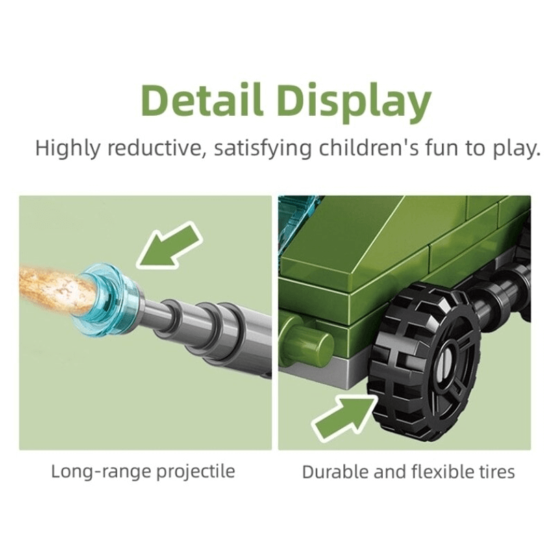 6-i-1 Byggklossar Fordonsset för Barn | Brandbil, Stridsvagn & Helikopter – STEM Leksak för Kreativ Lek & Lärande (6–10 år)