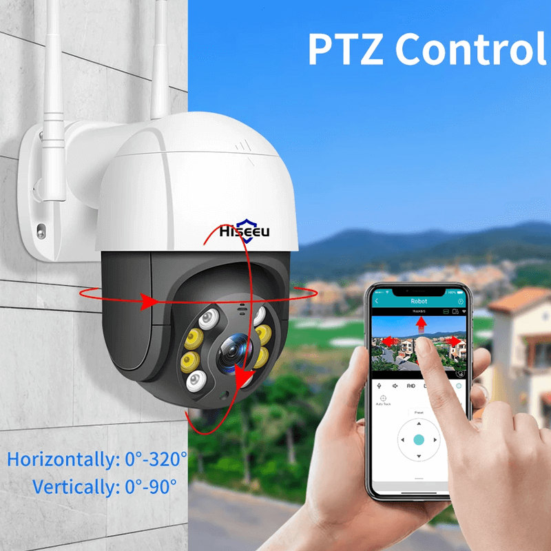 Smart WiFi-sikkerhetskamera – med infrarødt nattsyn, app og AI