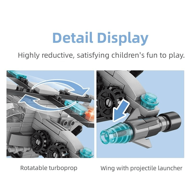 6-i-1 Byggklossar Fordonsset för Barn | Brandbil, Stridsvagn & Helikopter – STEM Leksak för Kreativ Lek & Lärande (6–10 år)