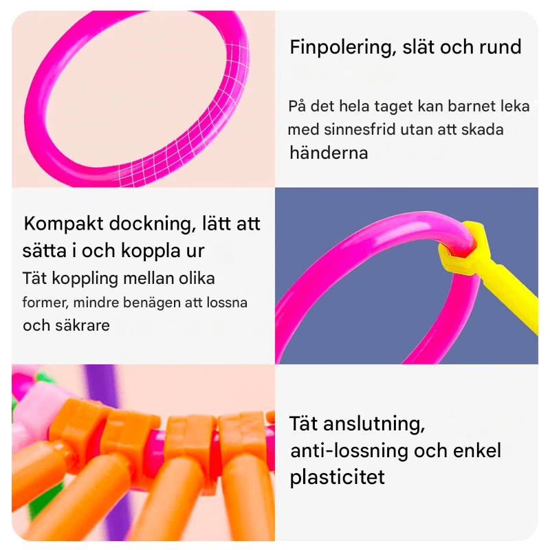 280 st Smarta Pusselspinnar - Byggklossar för Barn, 3D Pussel och Utbildande Byggset, Kreativt Kopplings- och Konstruktionkit