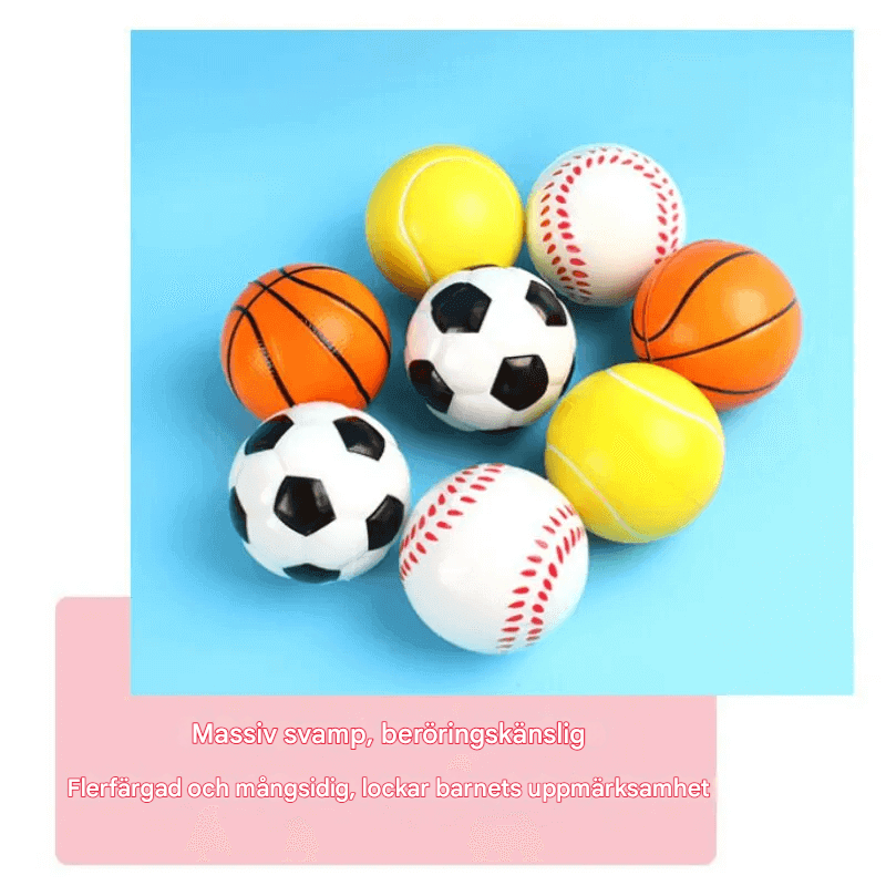 4-Pack Mjuka Stressbollar – Färgglada Bollar för Sport och Lek