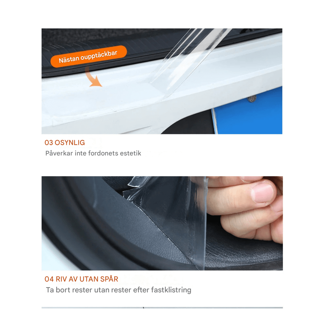 AutoSköld - Gjennomsiktig slitesterk tape for bildører og bagasjerom for å forhindre riper