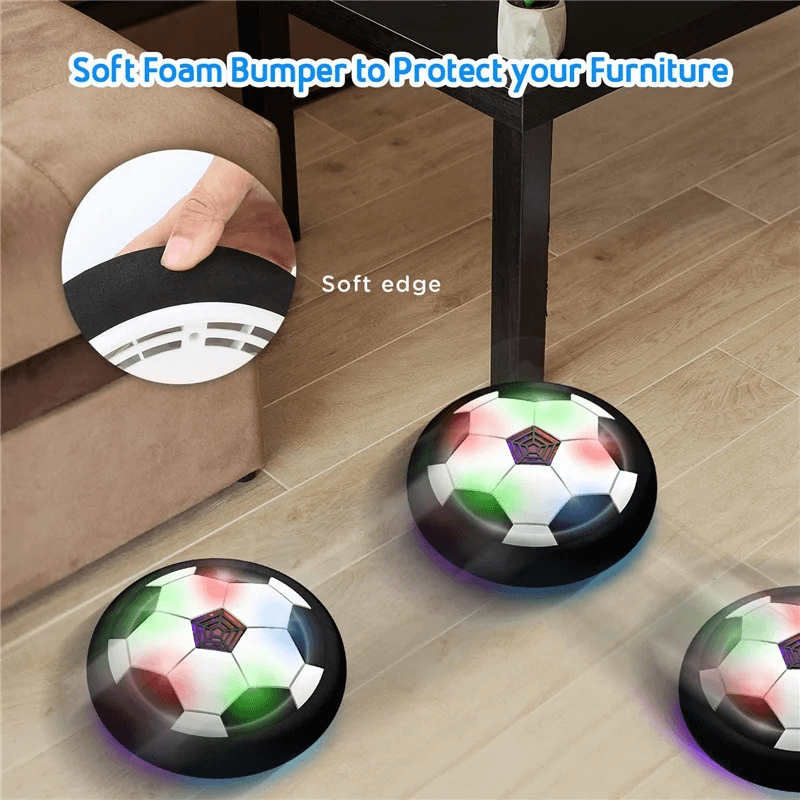 HoverKick - Jouet de football flottant à LED avec amortisseurs en mousse, pour jouer au football en intérieur