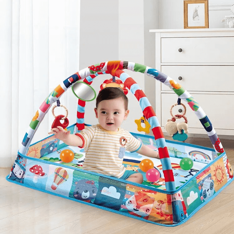 Baby Matta med Staket och Lekfunktioner – Pedagogisk och Säker Babymatta